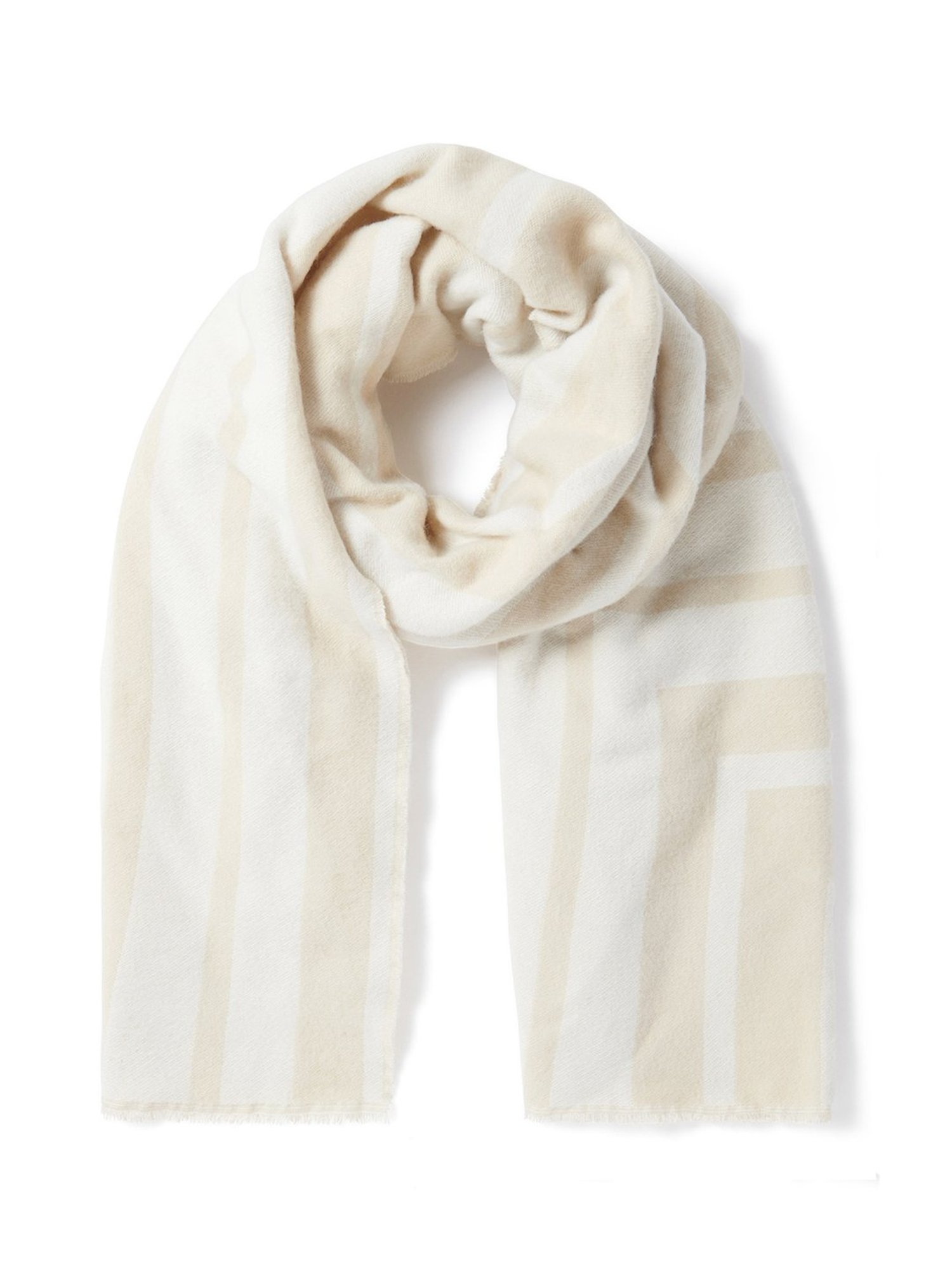 Forever New Cream Striped Scarf