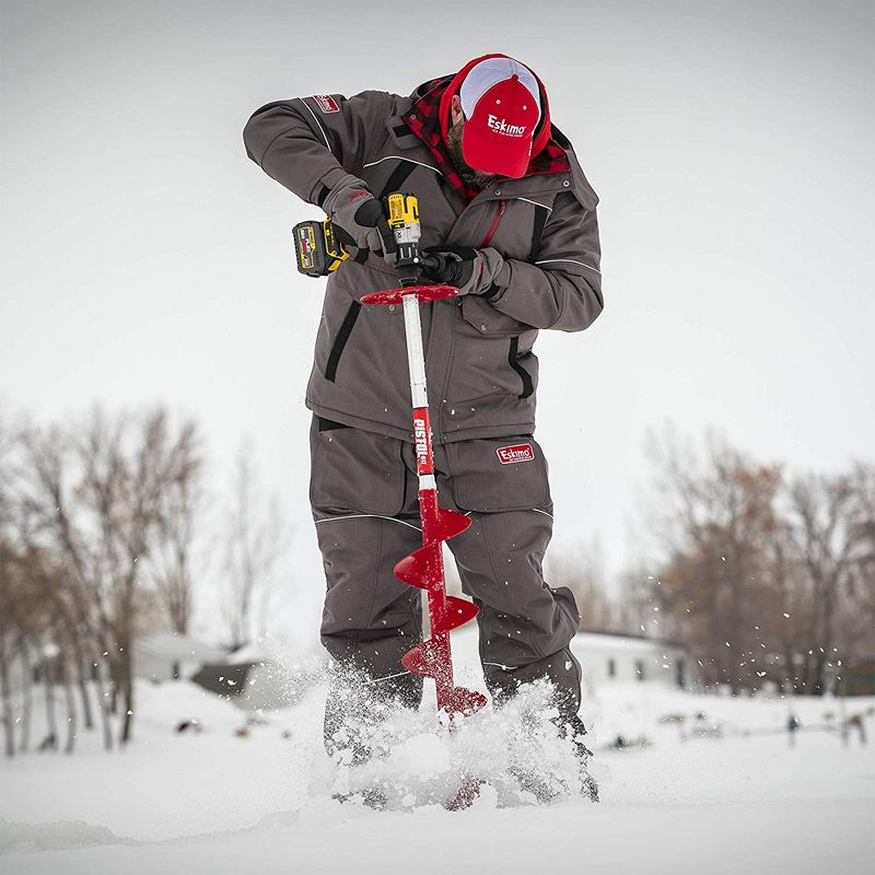 Eskimo 35600 Ice Fishing 8 Inch Steel Blade Pistol Ice Auger Bit Attachment, Red