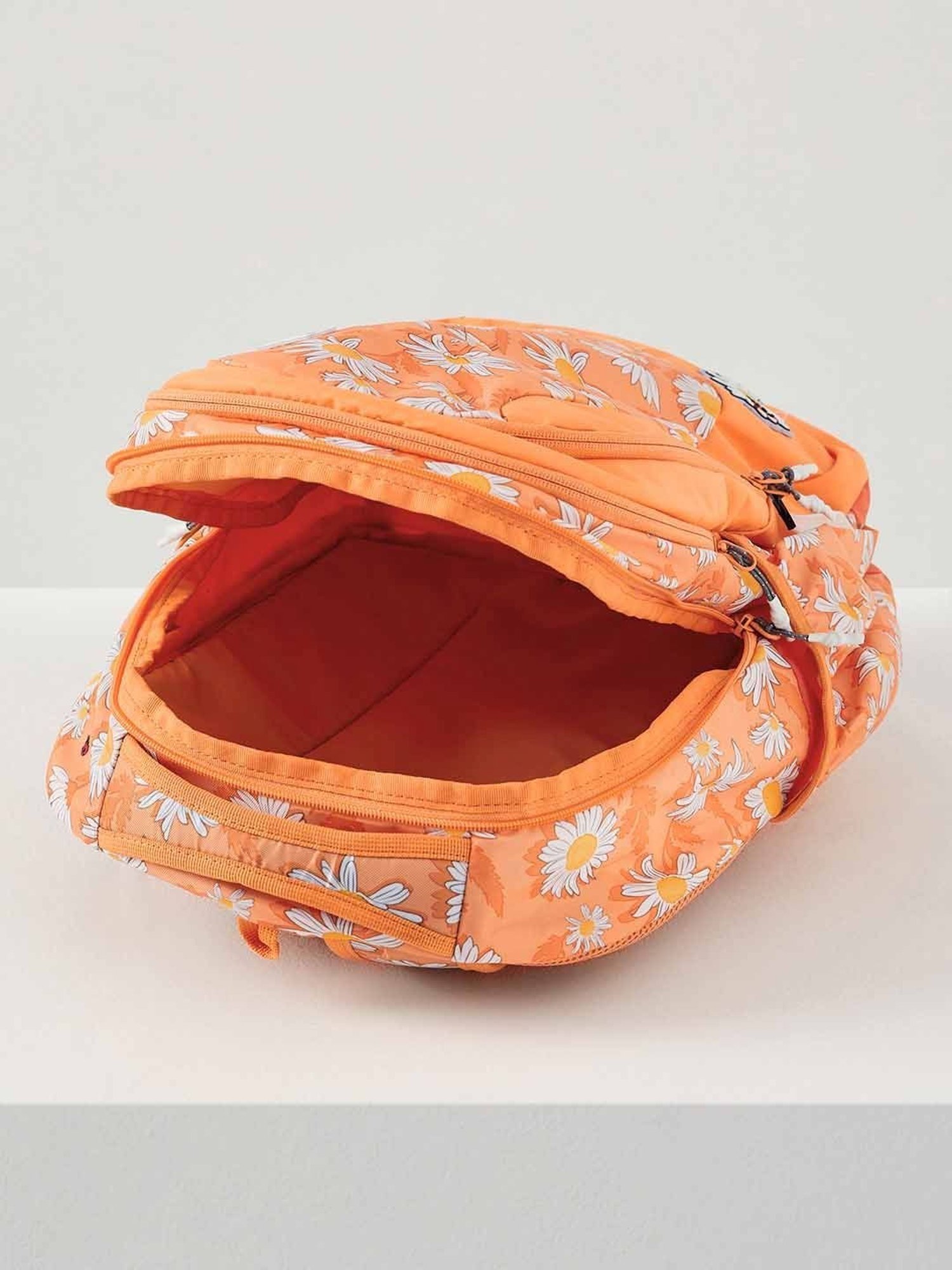 Wiki Back to School 3 Orange Polyester Printed Backpack - 31 Ltrs