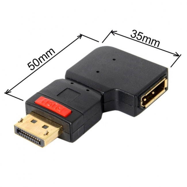 Jimier Left Angled 90 Degree DisplayPort Male to Female Extension Adapter Standard DP DP-086-LE