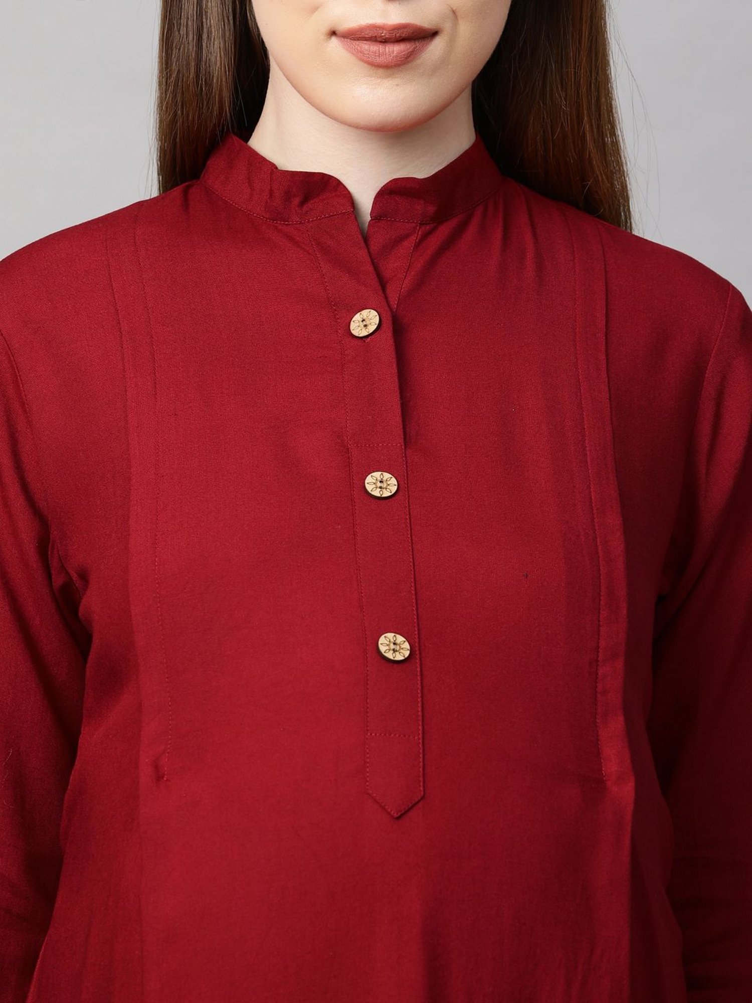 MomToBe Maroon Regular Fit Maternity Kurta