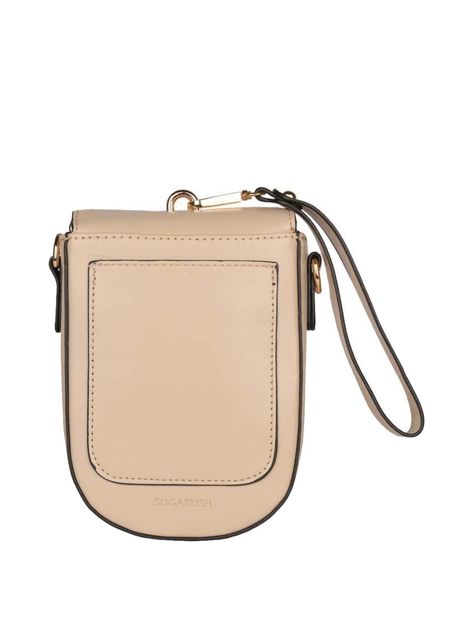 Sugarush Esmeralda Beige Solid Mobile Pouch