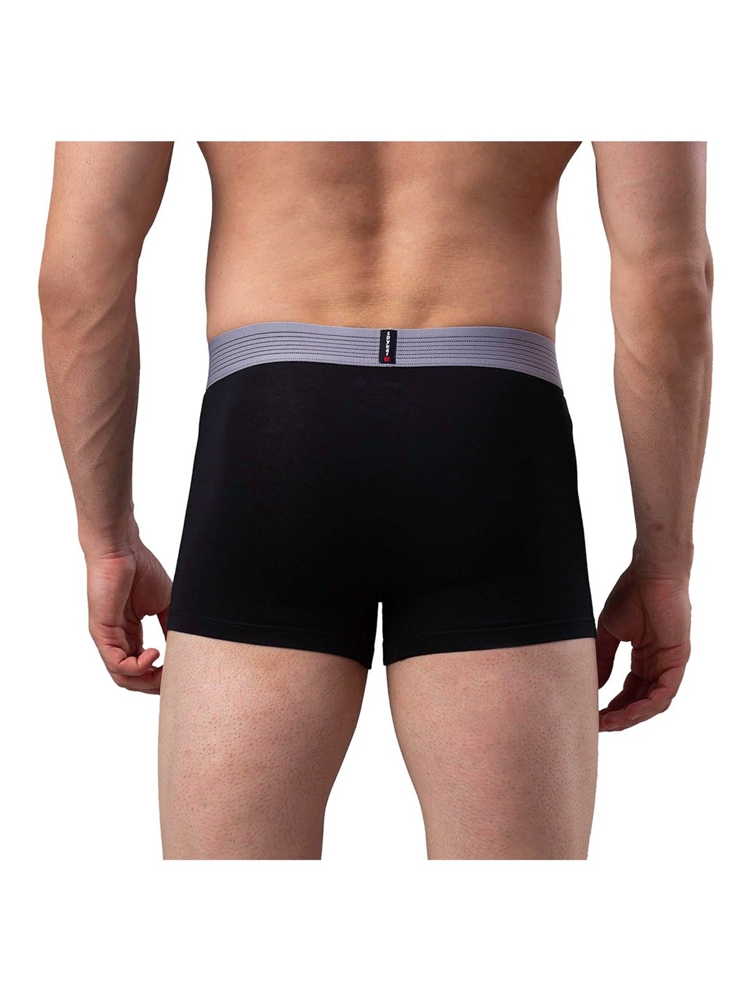 UnderJeans by Spykar Black & Grey Trunks - Pack of 2