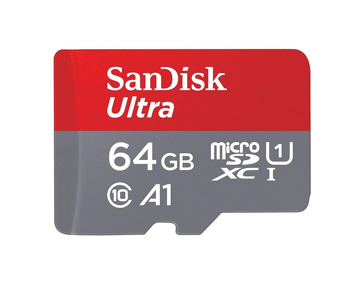 SanDisk 64GB Ultra UHS-I Class 10 Micro SDXC Memory Card works with Sony Xperia XZ2, XZ2 Contact, Xperia L2, XA2, XA2 Ultra, XZ1 Compact Cell Phones with Everything but Stromboli (TM) Card Reader