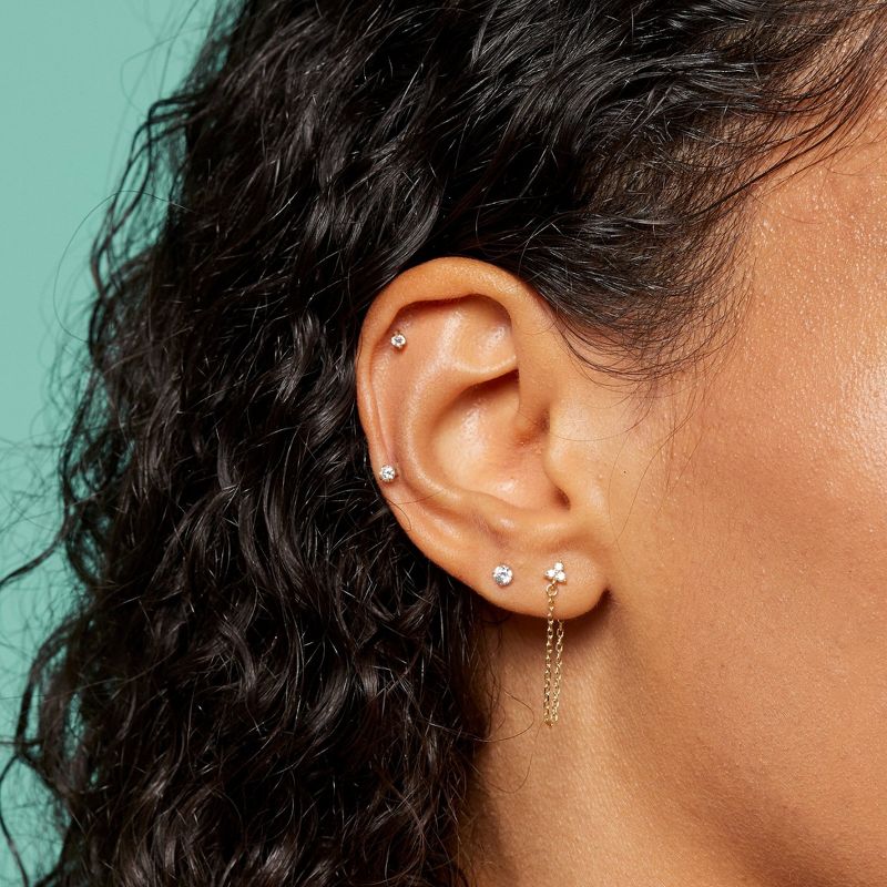 4mm CZ Stud Earrings - Sterling Silver