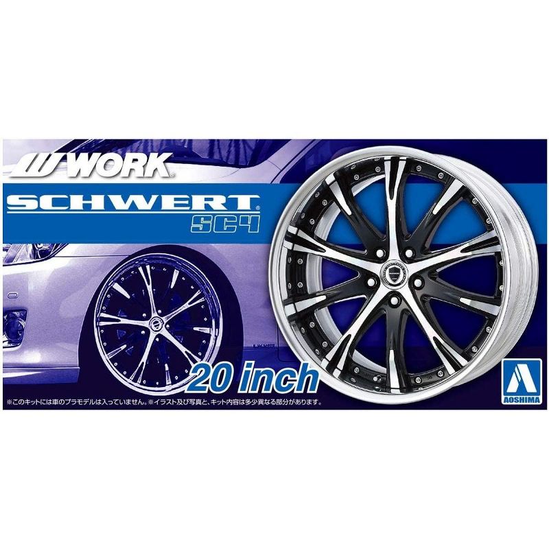 Aoshima 1/24 WORK SCHWERT SC4 "20inch" Model Tires with Rims