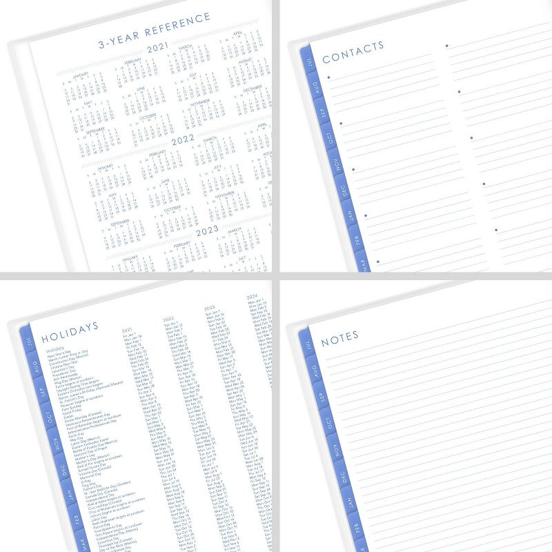 2021-22 Academic Planner 8.5" x 11" Weekly/Monthly Clear Pocket Cover Pink Mum - Katie Kime for Cambridge