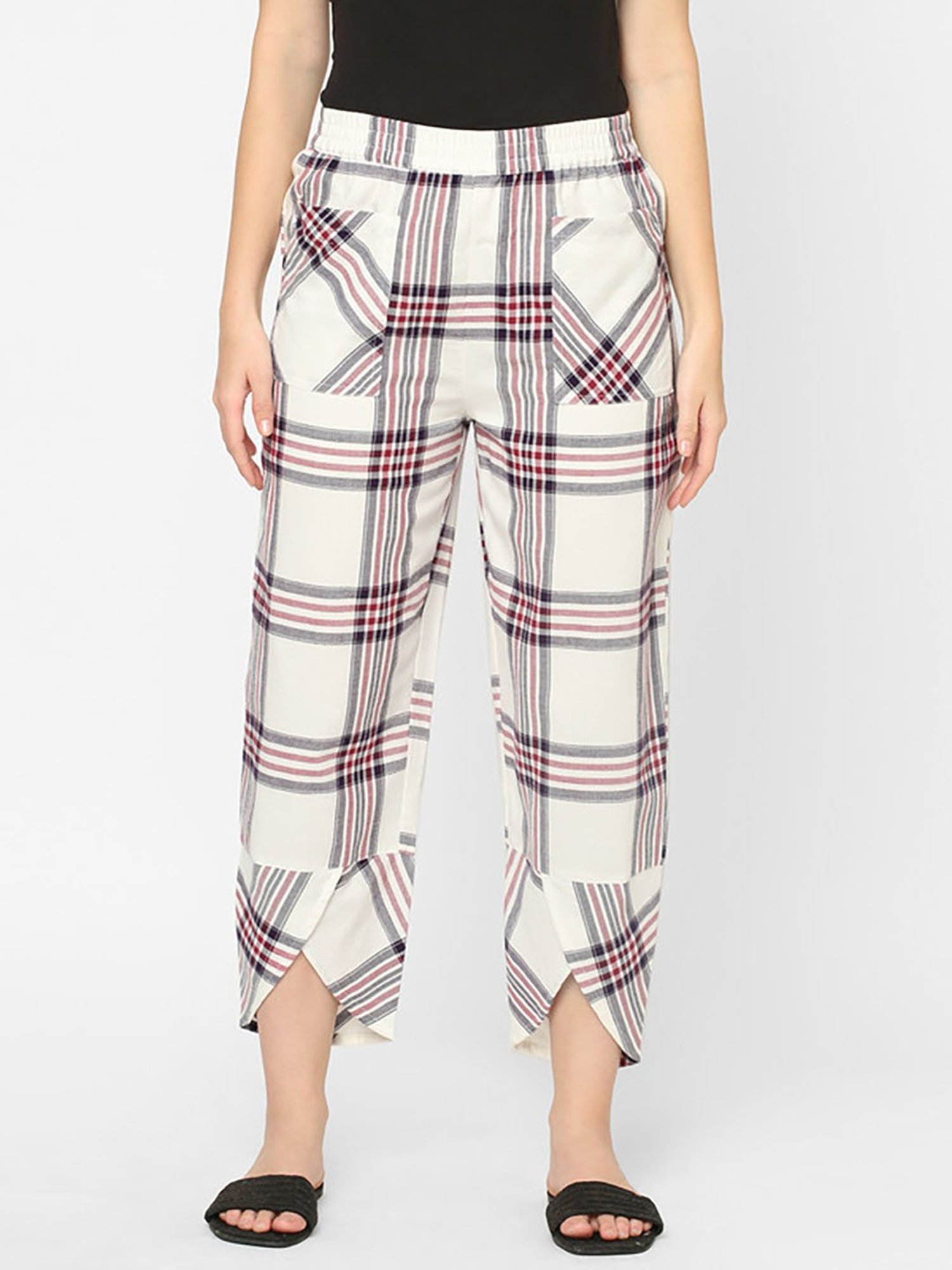 Mystere Paris Multicolor Cotton Checks Lounge Pants