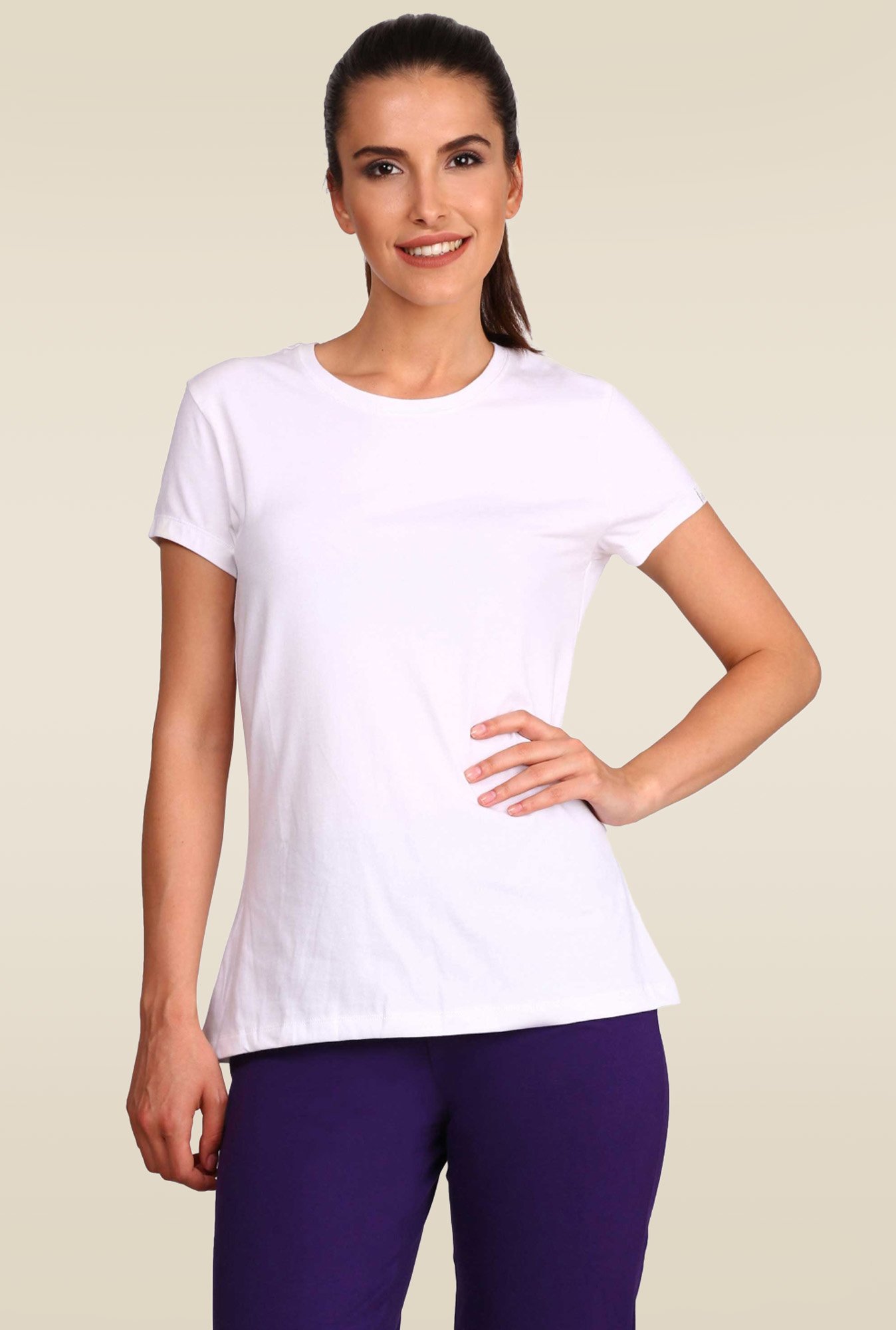 Jockey 1515 Women's Super Combed Cotton Elastane Regular Fit Solid Round Neck Half Sleeve T-Shirt