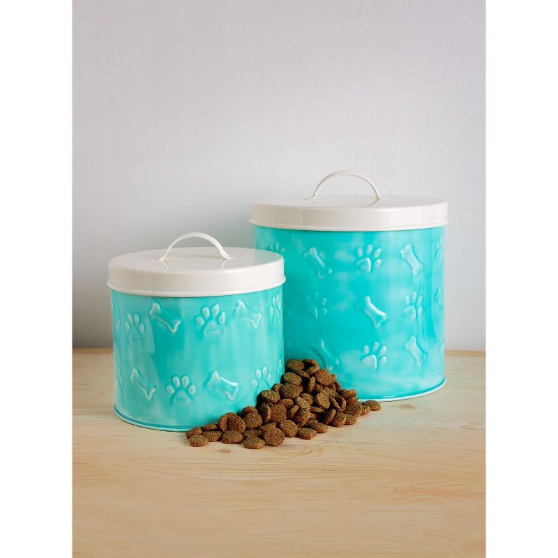 Amici Pet Marble Paw Glass Food Canister, 72oz