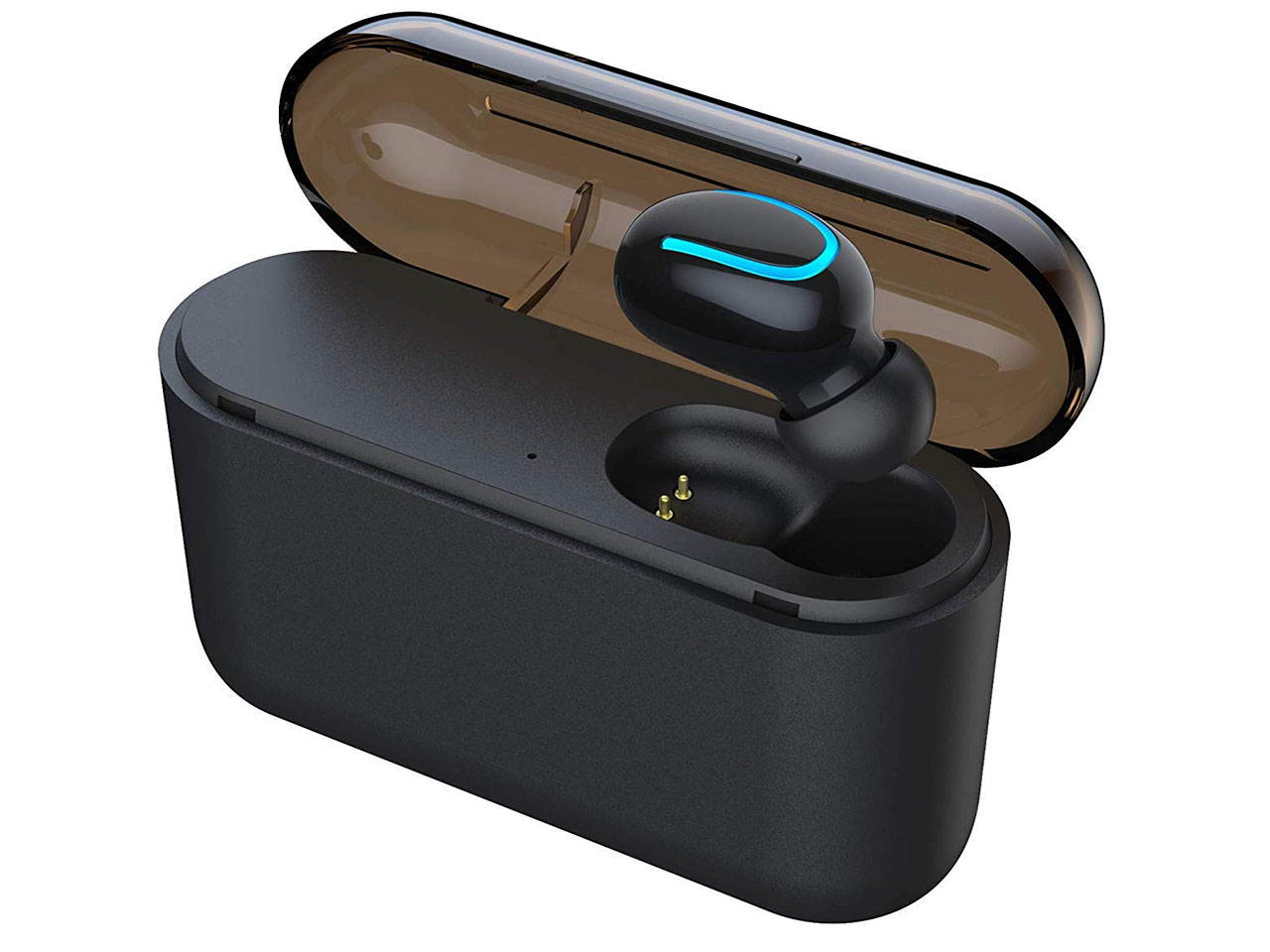 Bluetooth 5.0 Headphone, Wireless Earbud, True Wireless Earphone Deep Bass 3D Stereo Sound Headphone Noise Cancelling Headset with Portable Charging Case ,Mini & Comfortable Design (One Earbud)