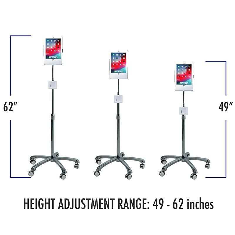 PADHSFK9 HeavyDuty Security Floor Stand with Locking Wheels for iPad Gen 56 iPad Pro 97 and iPad Air