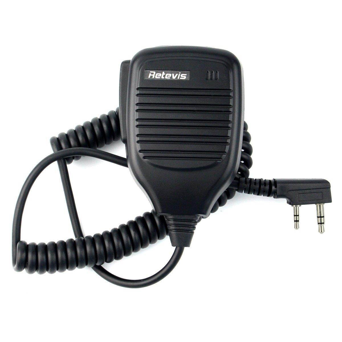 Retevis 2 Pin Speaker Mic for Baofeng UV5R Retevis H777 RT7 RT21 RT-5R Kenwood TYT HYT 2 Way Radio (1 Pack)