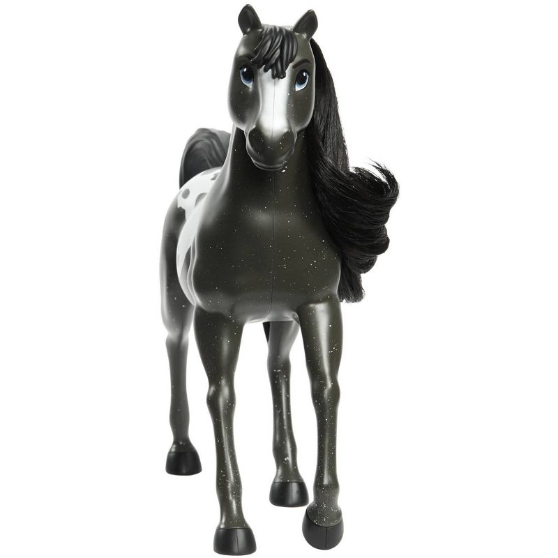 Spirit Untamed 8" Herd Horse, Moving Head, Black Pinto with Long Black Mane & Playful Stance