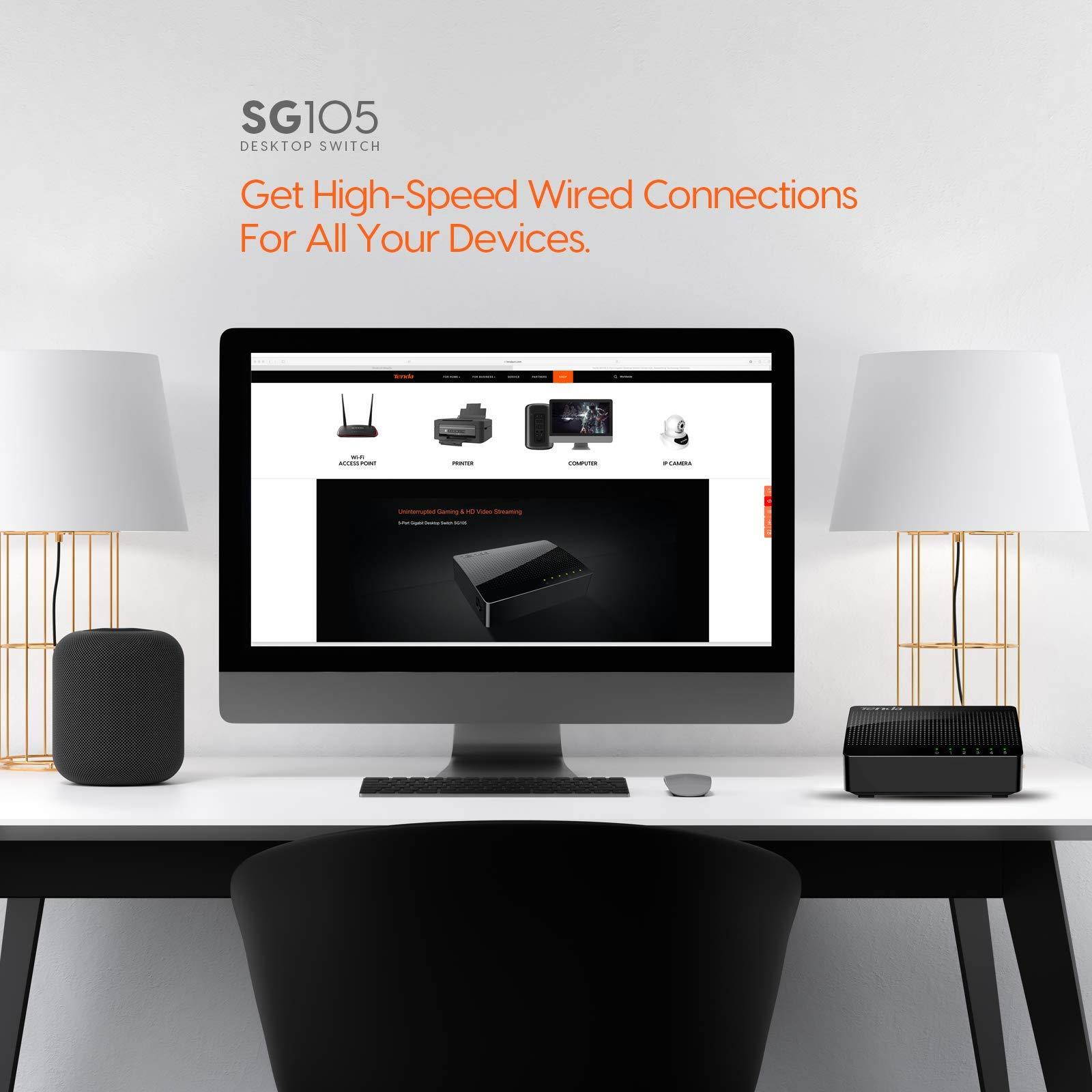 Tenda Network SG105 5-Port 10/100/1000 Gigabit Desktop Switch