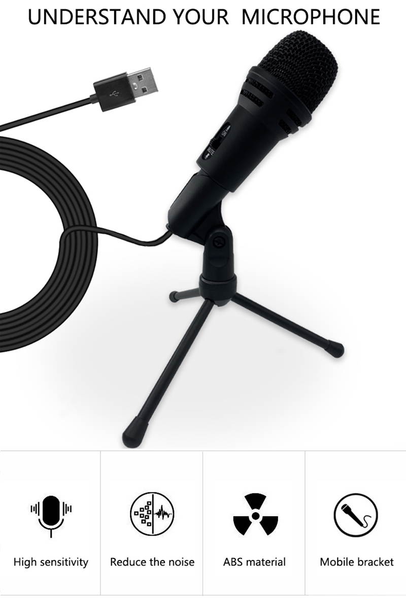 USB Microphone, Hannord Condenser Computer PC Mic with Tripod Stand, Pop Filter, Shock Mount for Gaming, Streaming, Podcasting, YouTube, Voice Over, Skype, Twitch, Compatible with Laptop Desktop