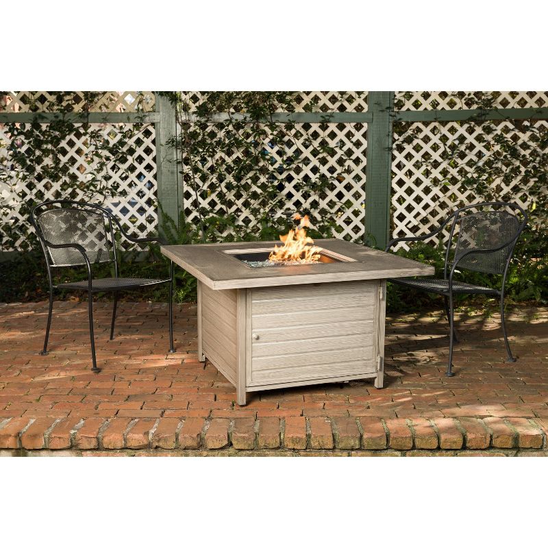 Langhorne Square Aluminum LPG Fire Pit - Light Brown - Fire Sense