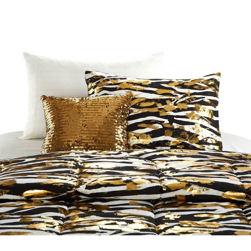 Full Brushstoke Gold Zebra Bed in a Bag Gold - Heritage Club