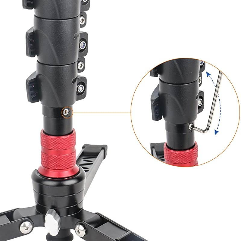 A324D Aluminum 67 Inch Video Monopod 4 Section with Tripod Feet Compatible for DSLR Camera Camcorder