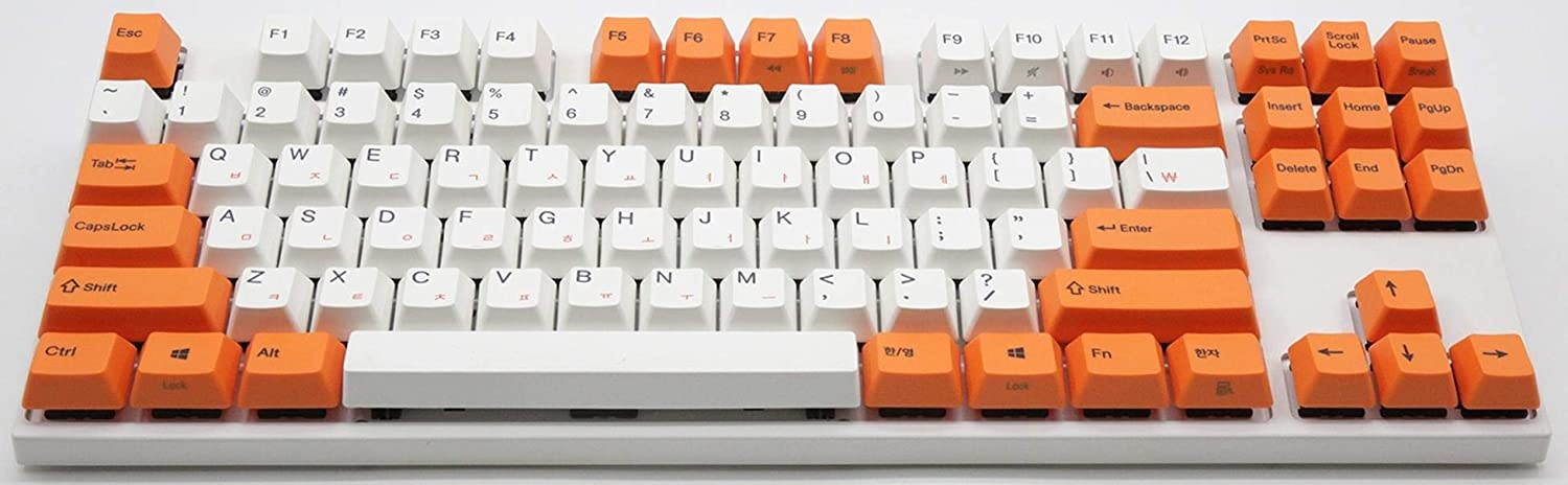 Varmilo VA87M Orange and White TKL Mechanical Keyboard (Cherry MX Blue)