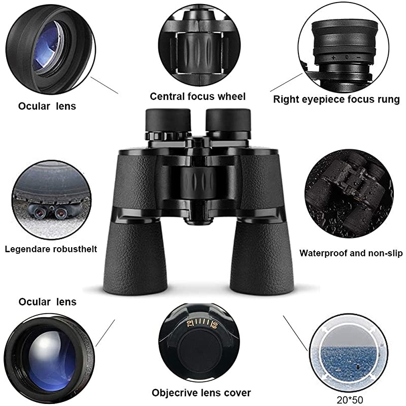 Binoculars for Adults HD ProfessionalWaterproof Fogproof Binoculars with Low Light Night Vision Durable and Clear FMC BAK4 Prism Lens for Birds Watching Hunting Traveling Outdoor Sports