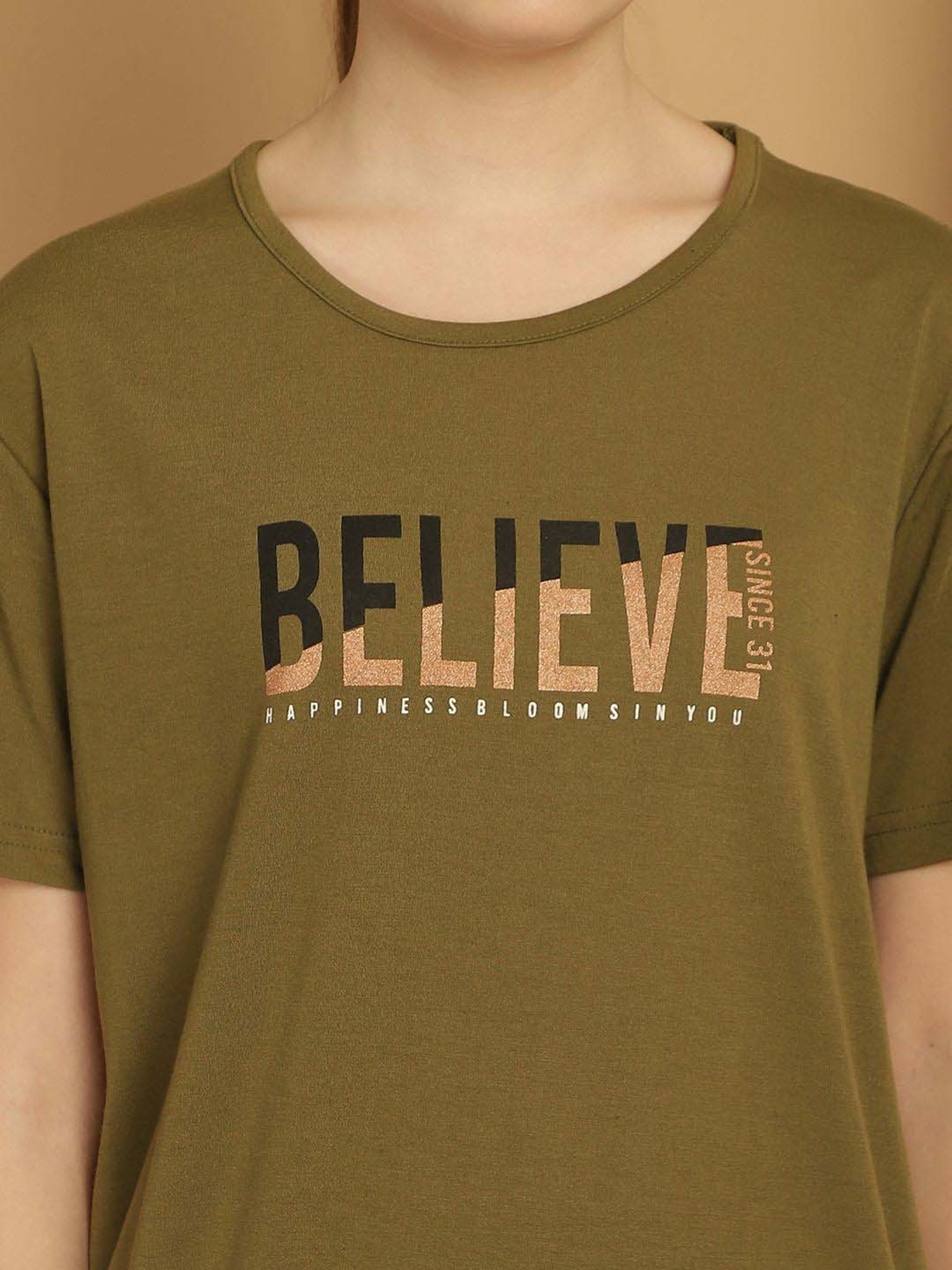 Vimal Jonney Olive Green Cotton Printed Sports T-Shirt Track Pant Set