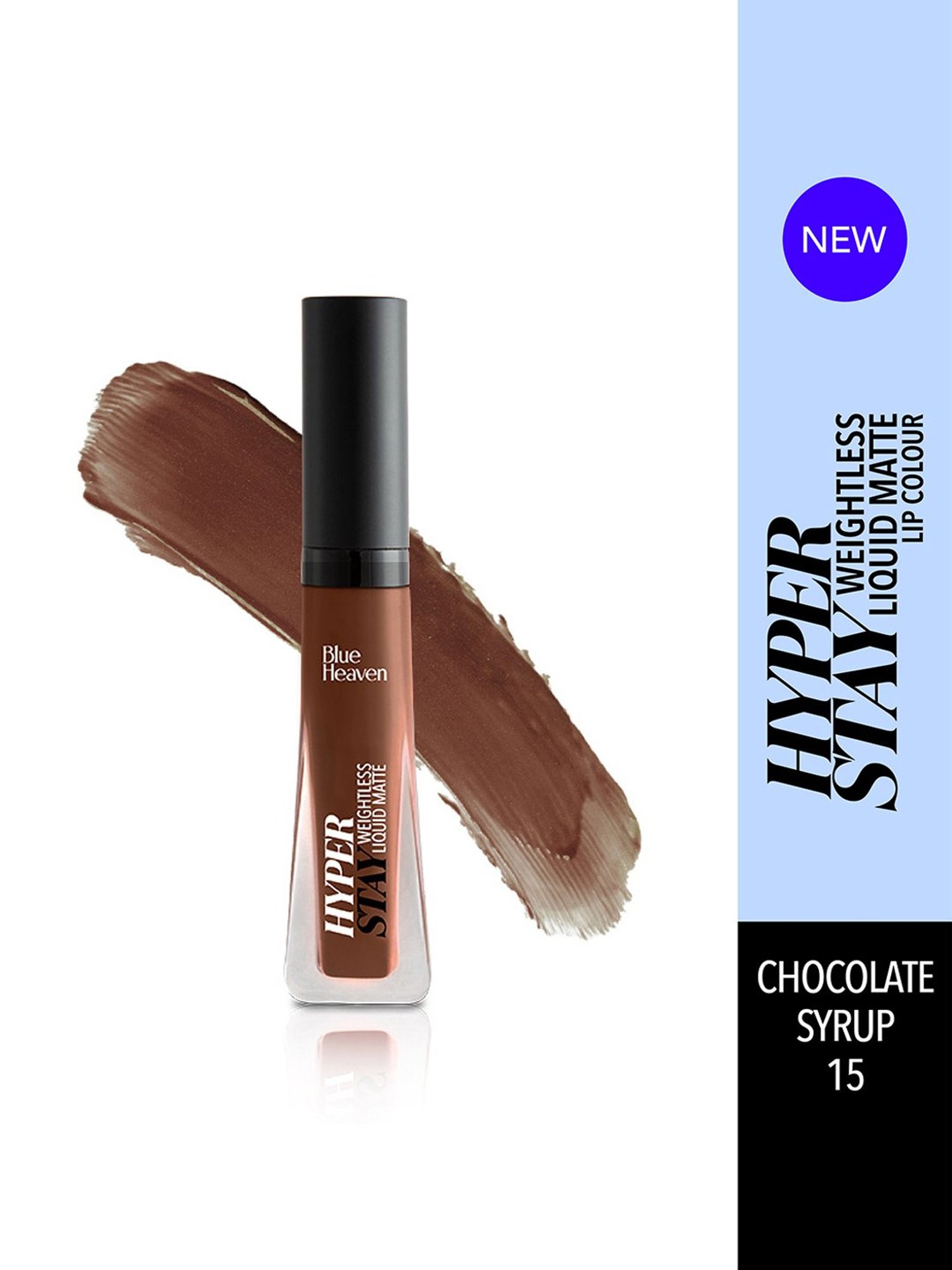 Blue Heaven Hyper Stay Weightless Liquid Matte Lip Colour Chocolate Syrup 15 - 6 ml