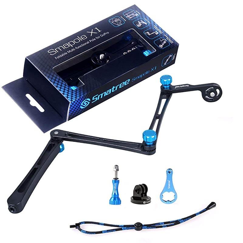 SmaPole X1 Aluminium Foldable Multifunctional PoleMonopod for GoPro Hero 543+321Sessionfor Compact Cameras Blue