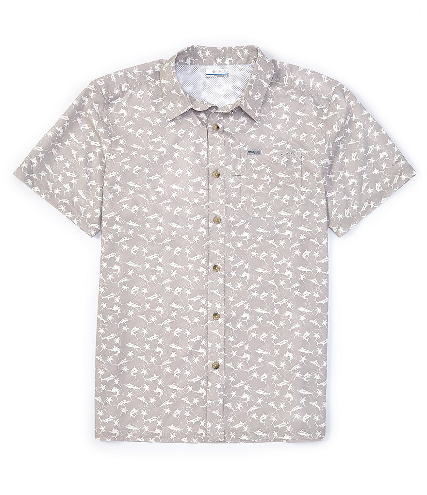 Columbia PFG Super Slack Tide Short-Sleeve Printed Woven Camp Shirt