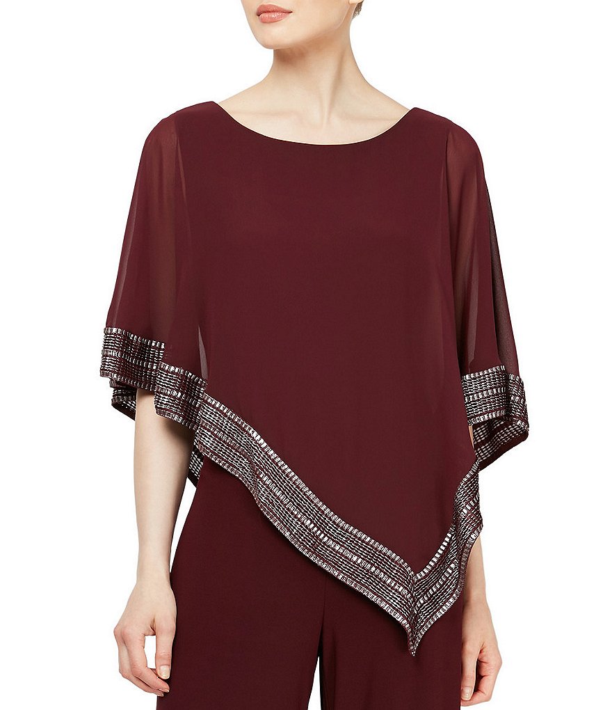 Tahari ASL Sequin Long Sleeve Crepe Jumpsuit
