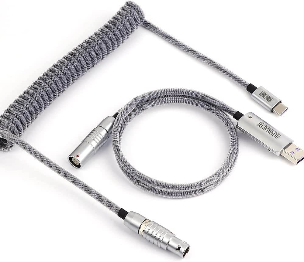 EPOMAKER EP-01 Custom Coiled Double Sleeved Type-C Detachable Cable for Mechanical Keyboard (EP-01)