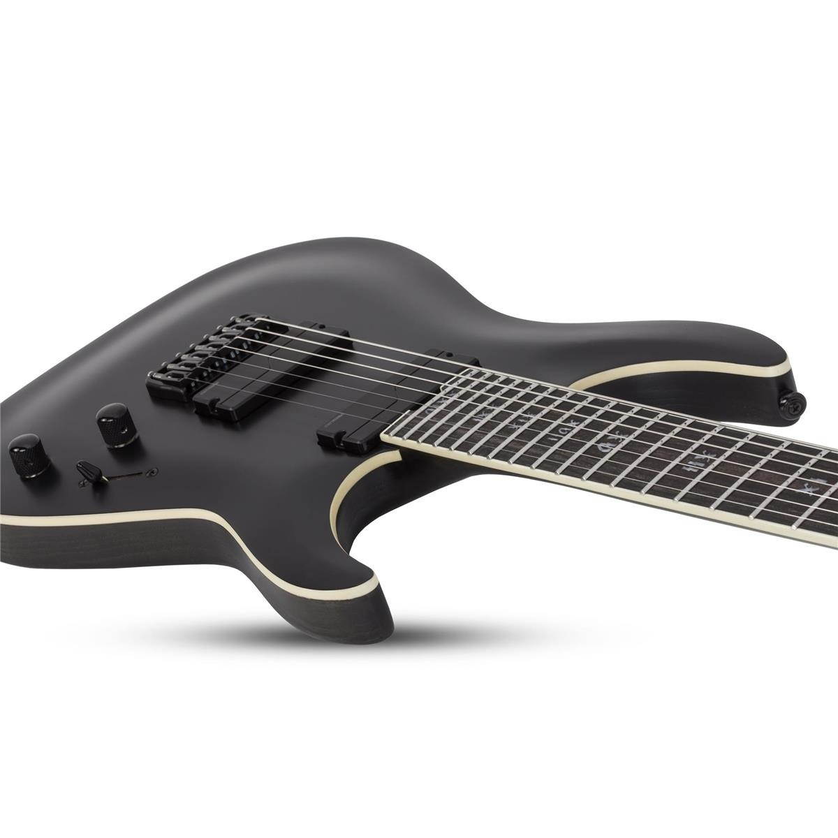 Schecter C-7 SLS Evil Twin 7-String Electric Guitar, Satin Black #1349