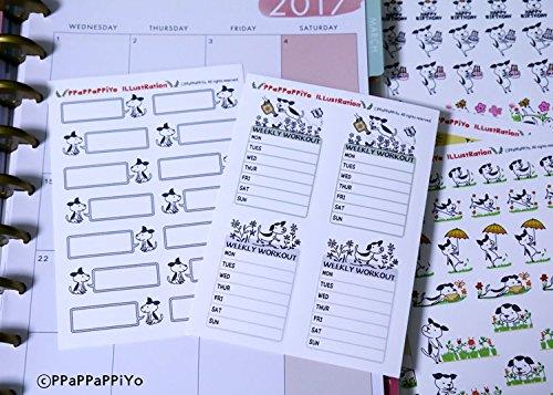 Dog planner sticker - 12 Sheets Size 4 X 5.5 Inch