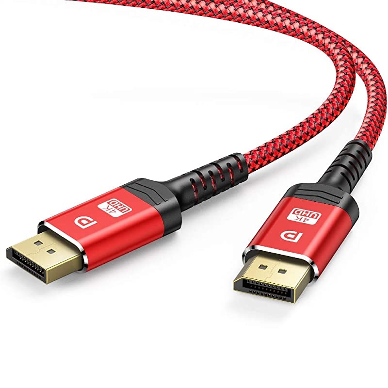 DisplayPort Cable15ft 4K DP Cable Nylon Braided 4K60Hz 2K120Hz GoldPlated DP to DP Cable Ultra High Speed 12 Display Port Cable for Laptop PC TV etc Gaming Monitor Cable Red