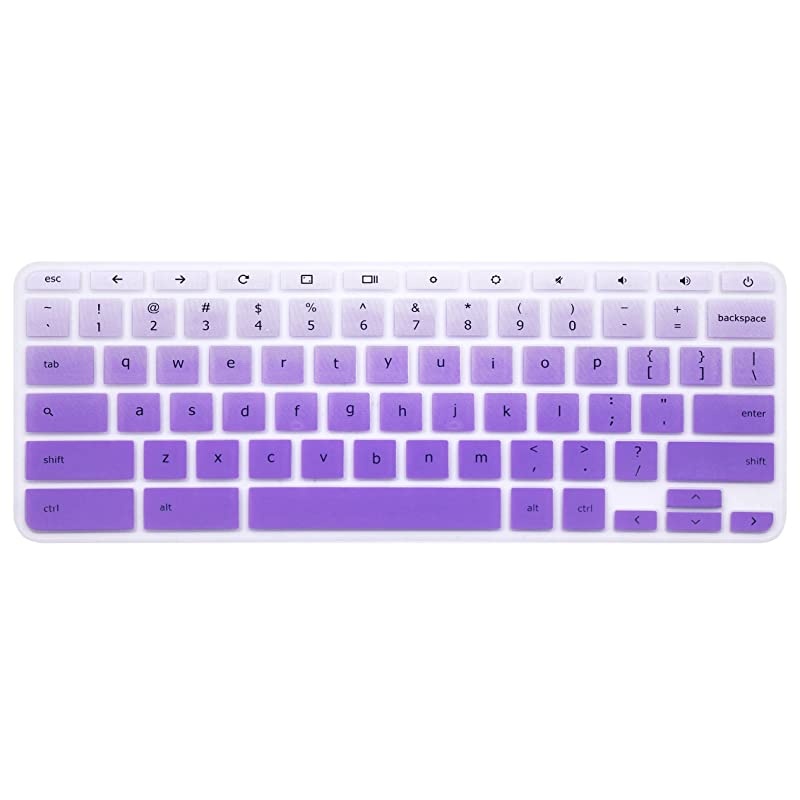 Keyboard Cover Skin for 11.6" Lenovo Chromebook C330, 11.6" Lenovo Flex 11 Chromebook, 11.6" Lenovo Chromebook N20 N21 N22 N23 100e 300e 500e, 14" Lenovo Chromebook N42 N42-20 - Ombre Purple