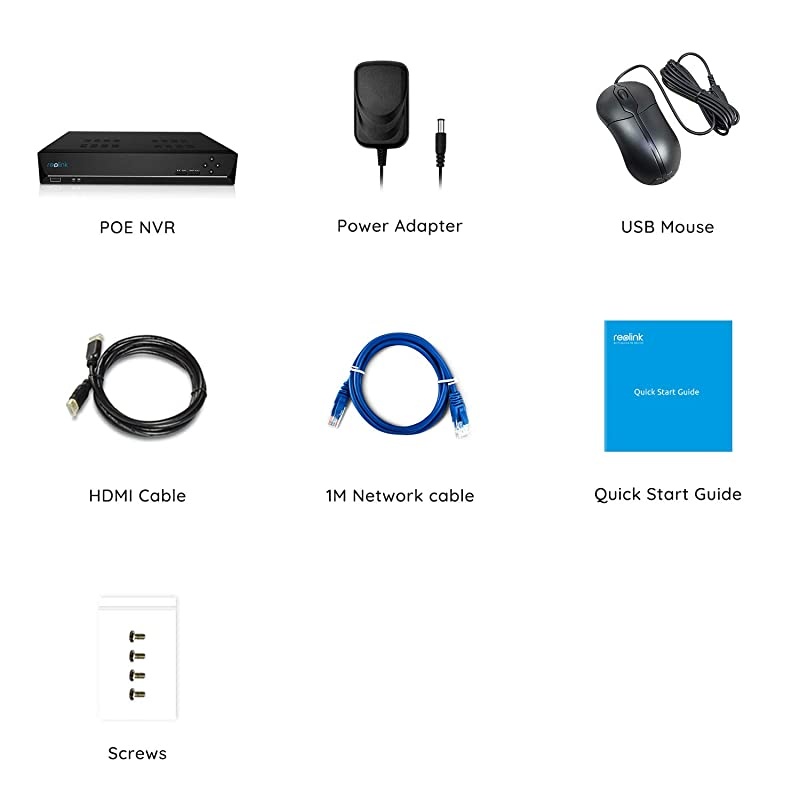 8CH PoE NVR, Work with  8MP/5MP/4MP HD Cameras for 24/7 Surveillance DIY IP Home Security Camera System Support Audio (NO Pre-Installed HDD)