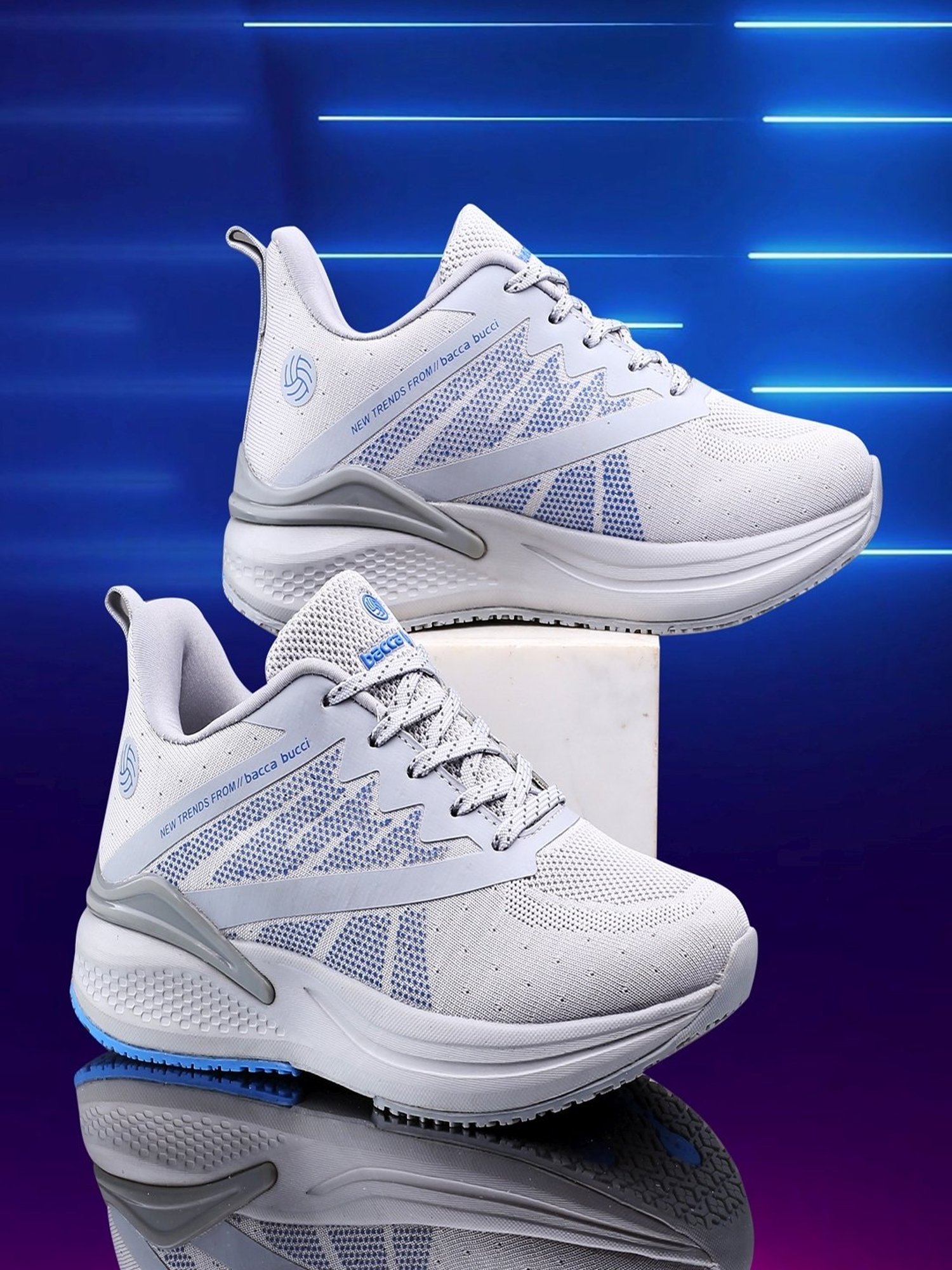 Bacca Bucci Men's ESSENTIAL Light Grey Running Shoes