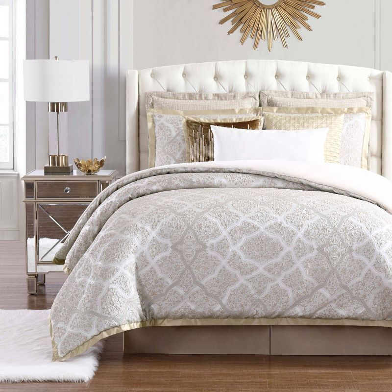 Charisma Paloma 4pc Queen Gold Duvet Set