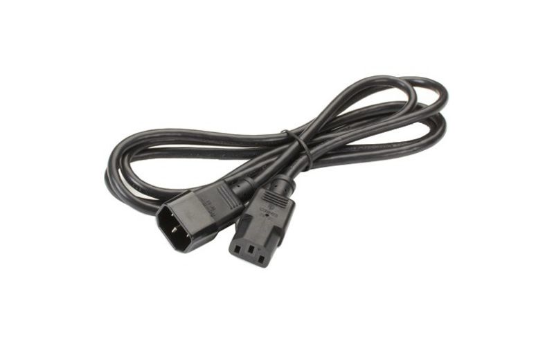 Black Box IEC 320 C13 Socket to IEC 320 C14 Plug Molded Extension Power Cord, 6-ft.(1.8-m) - For Monitor, PC - 120 V AC / 10 A - Black