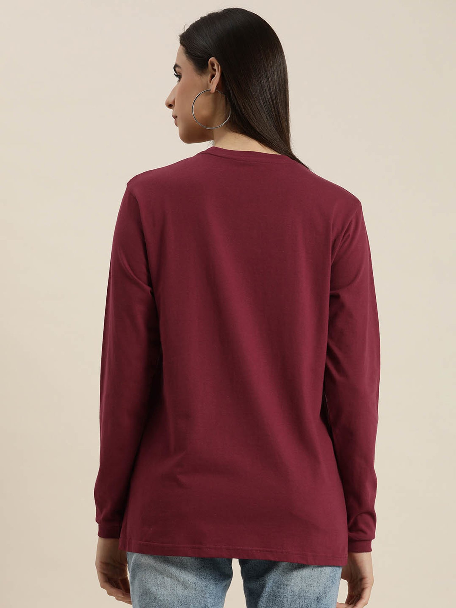 Dillinger Maroon Cotton Oversized T-Shirt