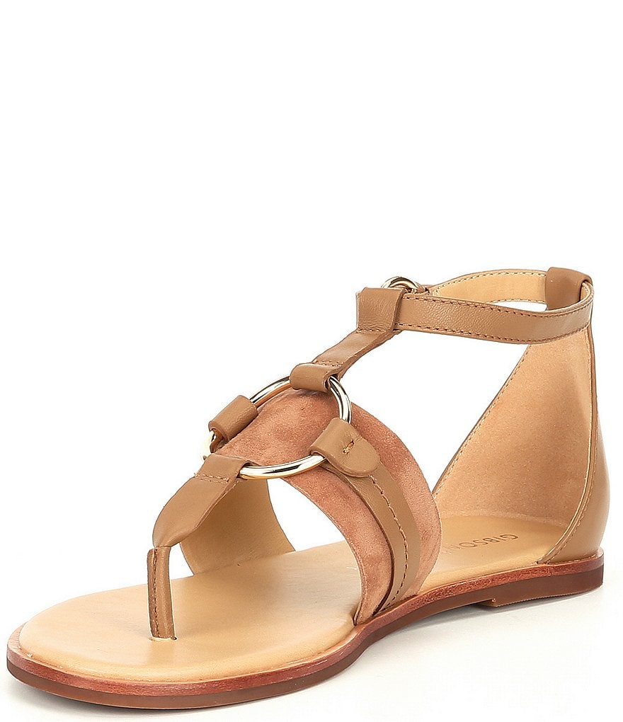 Gibson & Latimer Jaylee Circle Ornament Leather Sandals