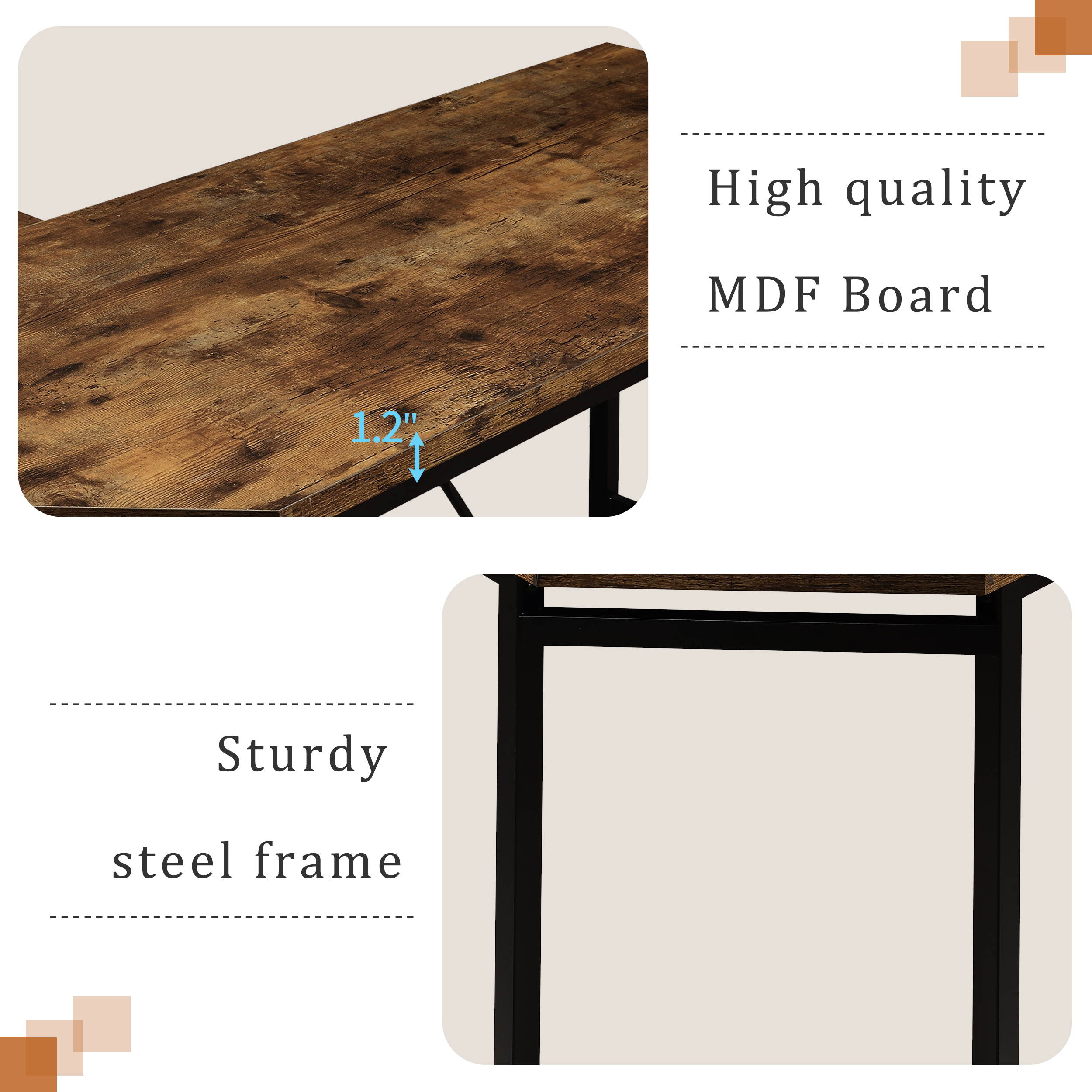 Home Office Desk L-Shaped Computer Desk Gaming Desk with 2-Tier Storage Shelves