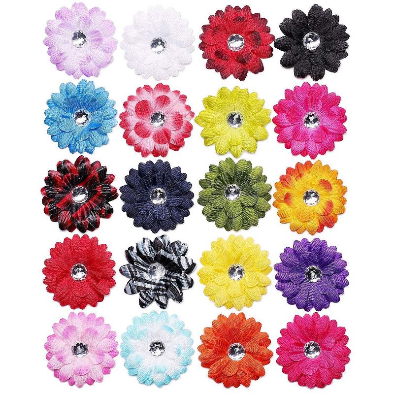 Juvale 100 Pack Artificial Daisies, Fake Flower Heads for Craft Decoration (2 in, 20 Colors)