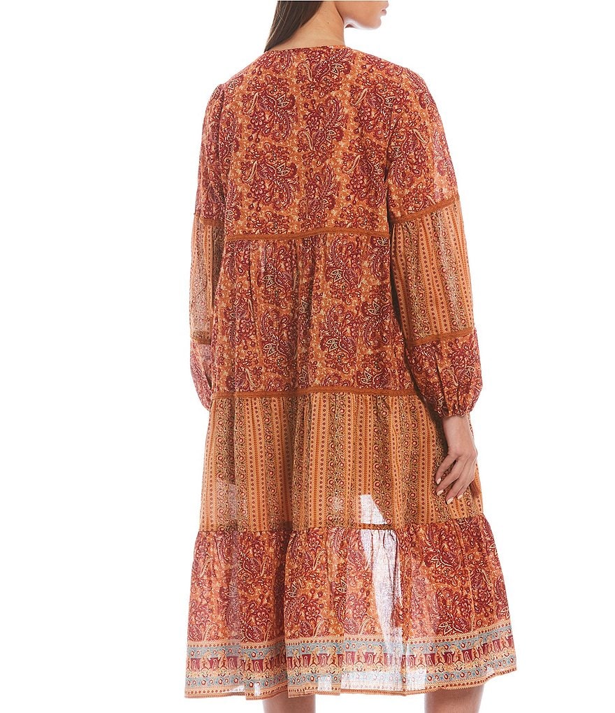 C&V Chelsea & Violet Mixed Print Tie Front Duster