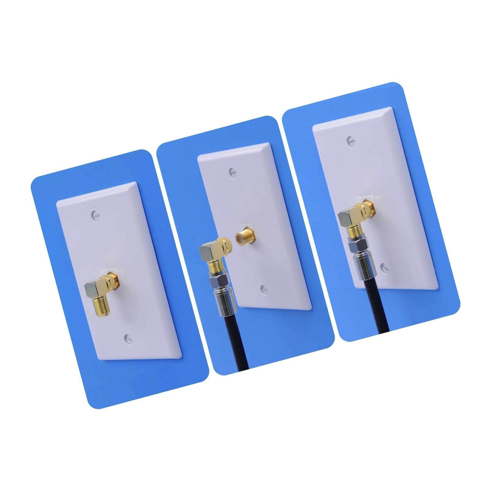 VCE 5-Pack Gold Plated Right Angle F-Type Coaxial RG6 Adapter