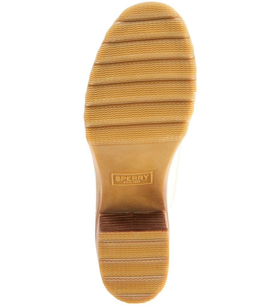 Sperry Saltwater Leather Lace-Up Block Heel Rain Booties