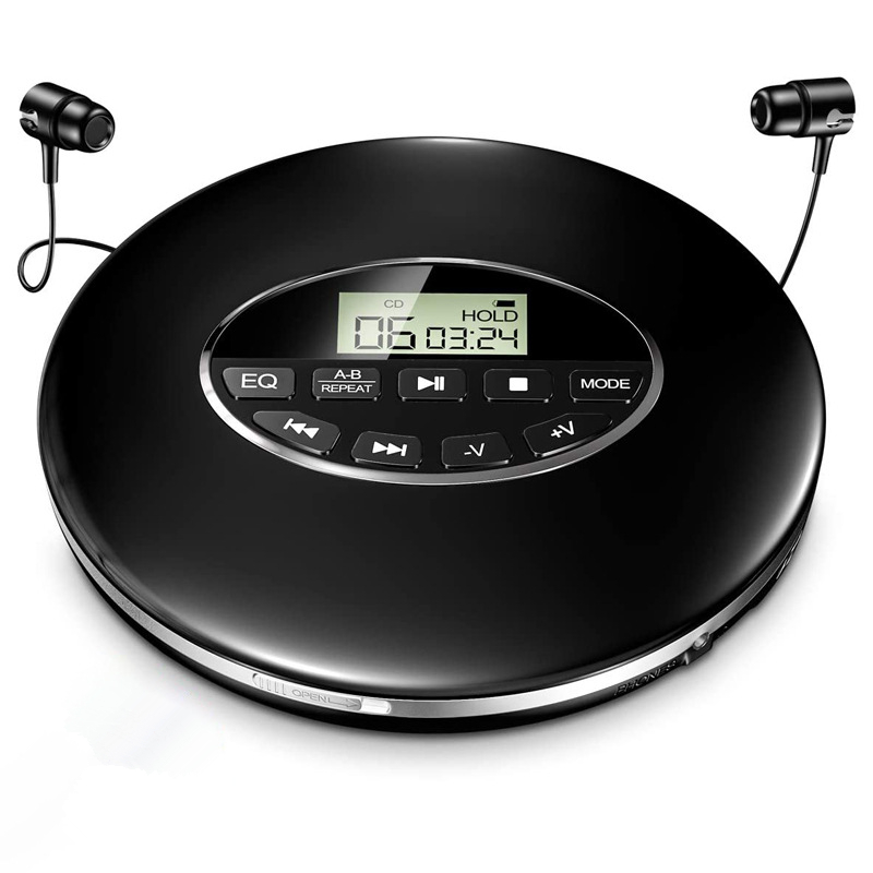 Portable CD Player HOTT Walkman CD Player LCD Display Anti-Skip Protection Shockproof Function Only Support 5 Formats CD CD-R CD-RW MP3 CD-DA WMA Audio Files Silver