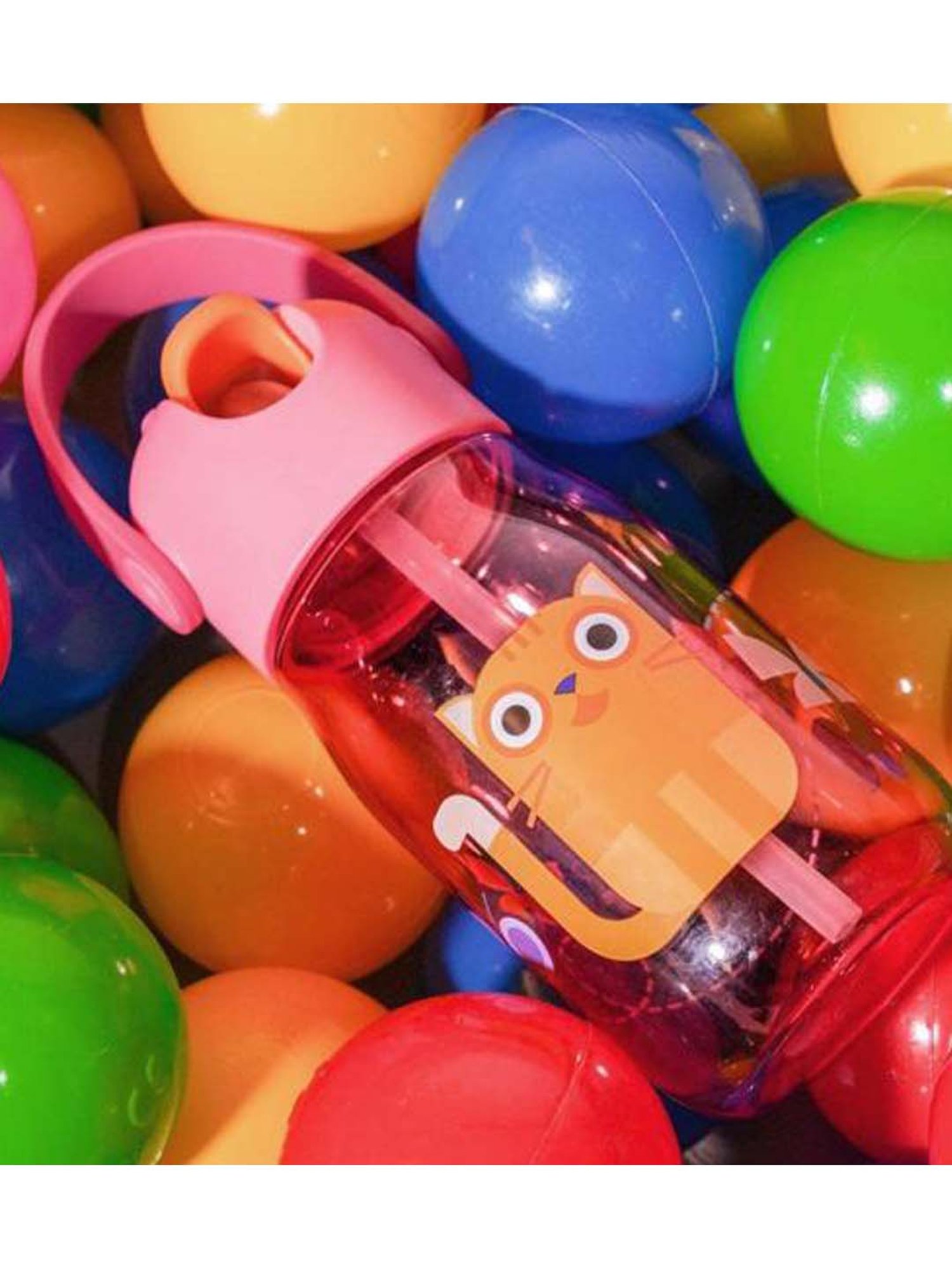 Zoku Pink 400 ML Plastic Flip Straw Bottle - Set of 1