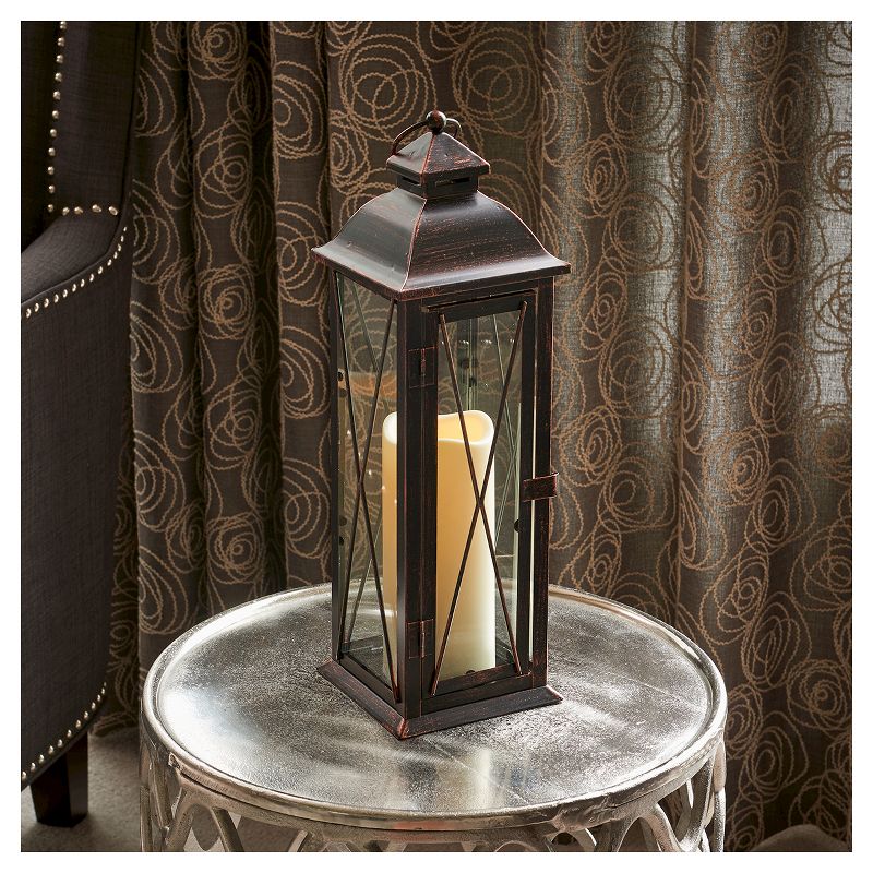 Siena 16" LED Candle Outdoor Lantern - Antique Brown - Smart Living