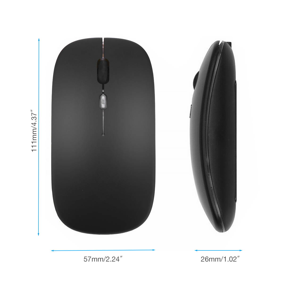 2.4GHz RGB Rechargeable Wireless Mouse Silent USB Mice for Computer PC Laptop US,Black